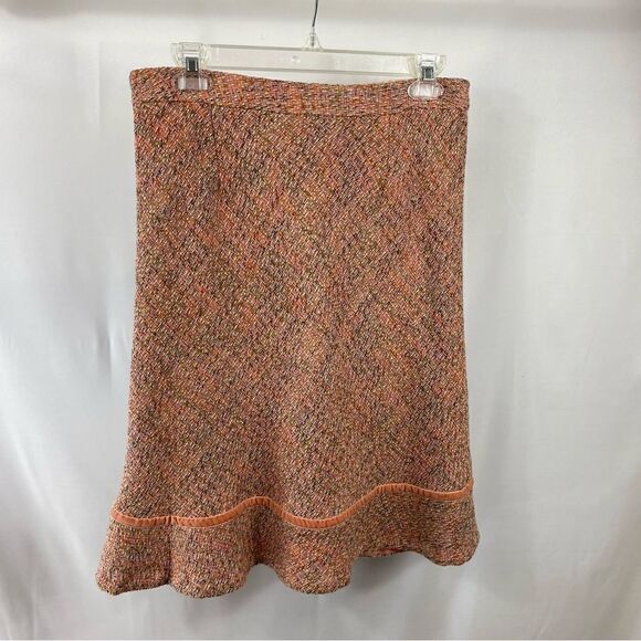 Gap Pink Tweed Wool Blend Midi Length Skirt Size 4 - Picture 1 of 12